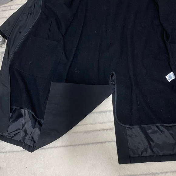 Vtg! 90’s Lands' End Men's Classic Black Trench Coat Removal 100% Wool Liner! - Picture 13 of 17